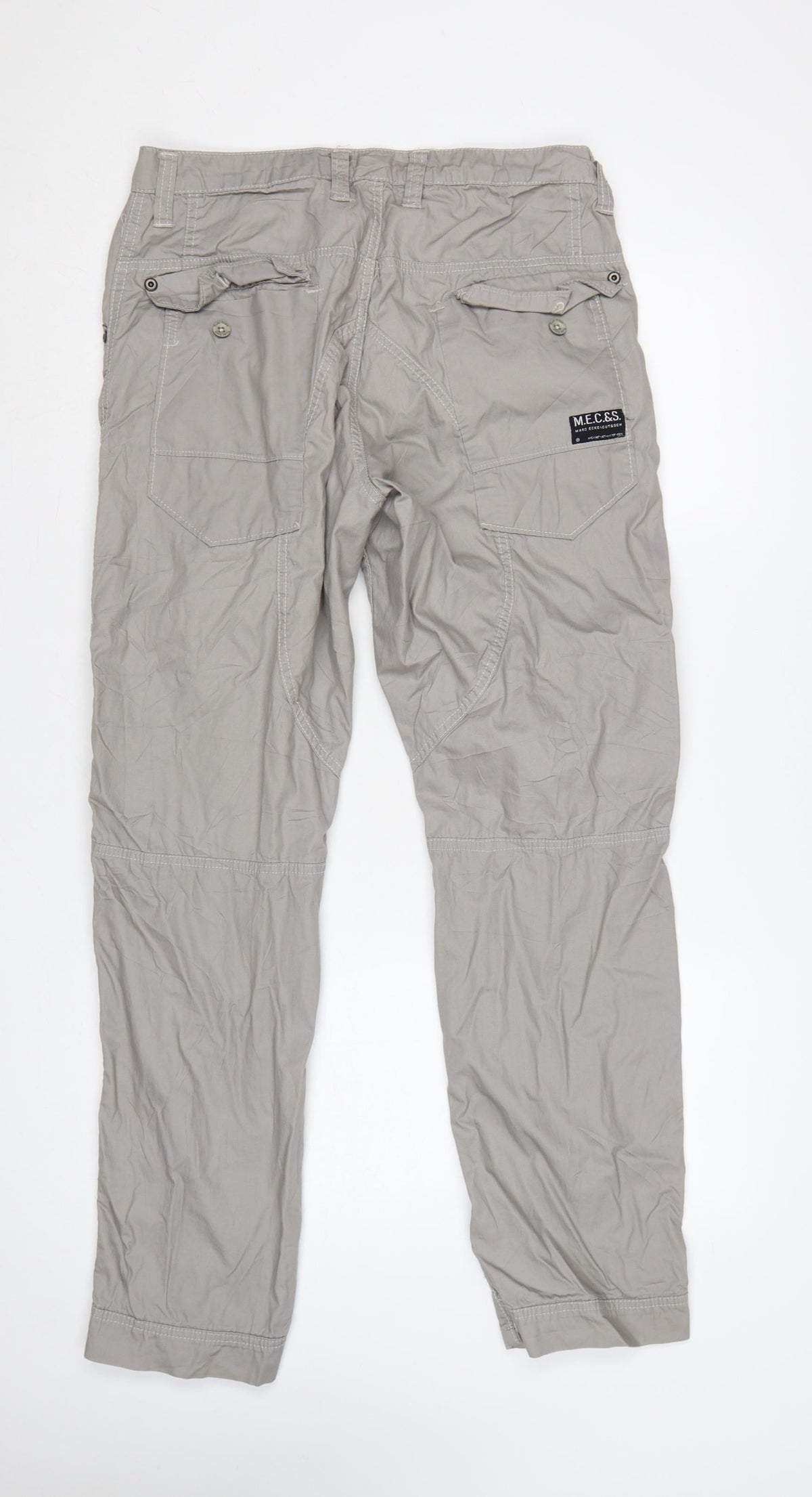 Marc Ecko Men’s Grey 33/32 Straight Cut Cargo Trousers Cotton