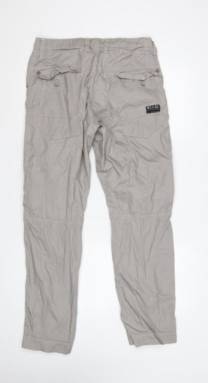 Marc Ecko Men’s Grey 33/32 Straight Cut Cargo Trousers Cotton