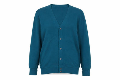Par Four Women’s Blue M Vintage V-Neck Button Knit Cardigan
