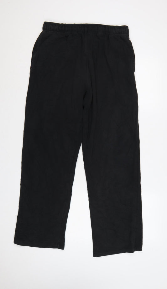 Marks & Spencer Men's Black 36in 31in Straight Elastic Waist Trousers