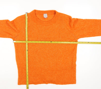 H&M Women Orange UK 12 Alpaca Wool Blend Round Neck Jumper