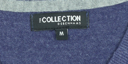 The Collection Debenhams Men’s Blue Medium V-Neck Acrylic Pullover Jumper