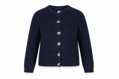 Marks and Spencer Women Navy M Speckled Button Knit Cardigan