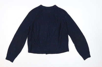 Marks and Spencer Women Navy M Speckled Button Knit Cardigan