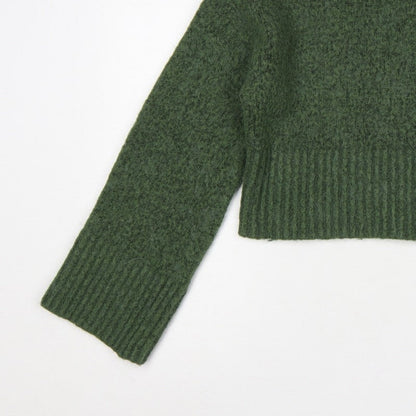 Zara Women Green M Chunky Knit Roll Neck Pullover Jumper