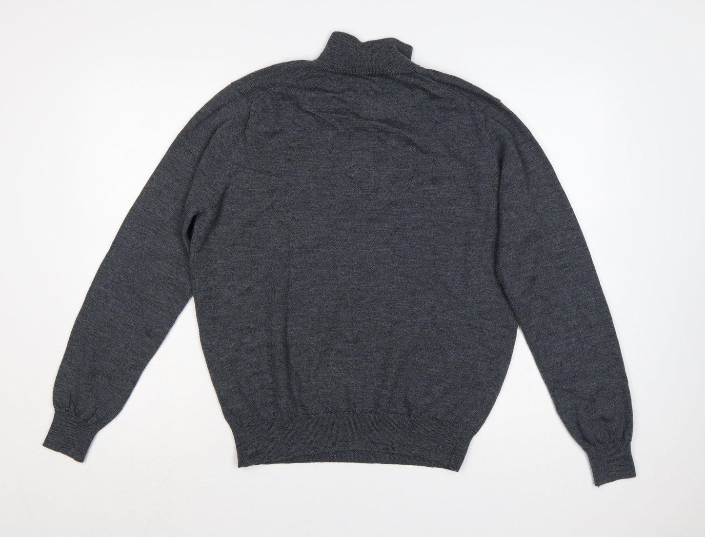 UNTUCKit Men’s Grey Merino Wool XL 1/4 Zip High Neck Jumper