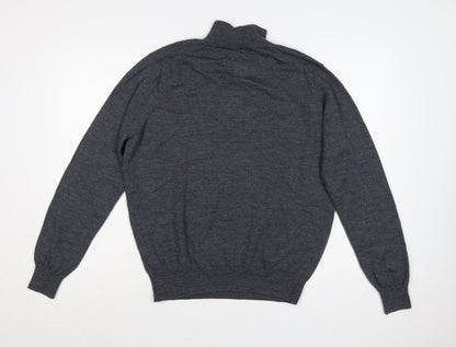 UNTUCKit Men’s Grey Merino Wool XL 1/4 Zip High Neck Jumper