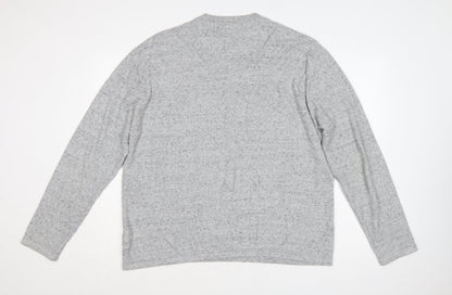 Next Supply Men's Grey XL Henley Knit Cotton Blend Jumper