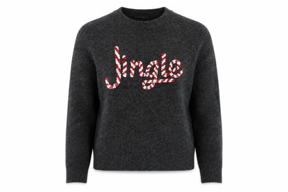 M&S Women Grey Medium Jingle Sequin Christmas Knit Jumper