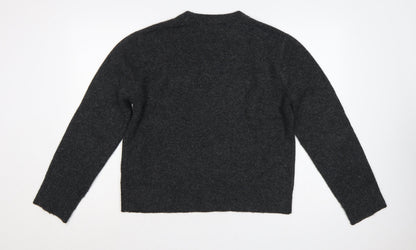 M&S Women Grey Medium Jingle Sequin Christmas Knit Jumper