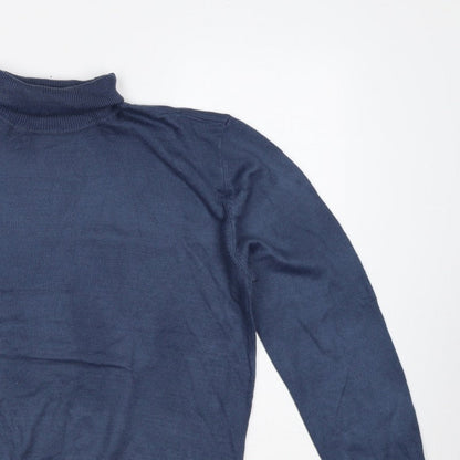 Tenue de Golfzoy Men’s Blue L Roll Neck Knit Pullover Golf Jumper