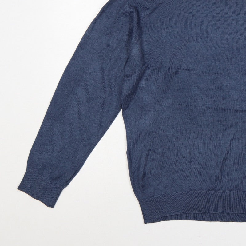 Tenue de Golfzoy Men’s Blue L Roll Neck Knit Pullover Golf Jumper