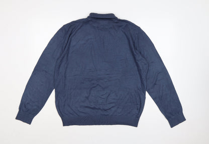 Tenue de Golfzoy Men’s Blue L Roll Neck Knit Pullover Golf Jumper