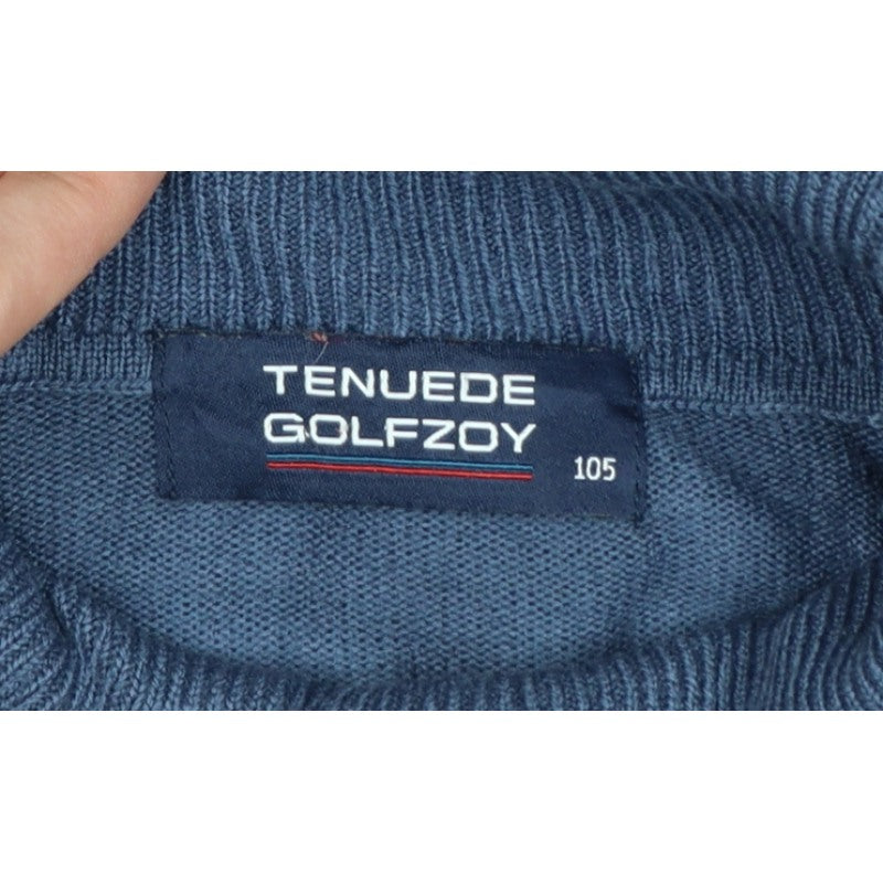 Tenue de Golfzoy Men’s Blue L Roll Neck Knit Pullover Golf Jumper