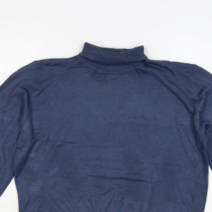 Tenue de Golfzoy Men’s Blue L Roll Neck Knit Pullover Golf Jumper