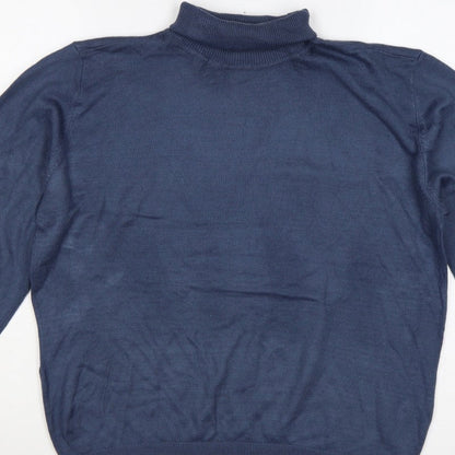 Tenue de Golfzoy Men’s Blue L Roll Neck Knit Pullover Golf Jumper