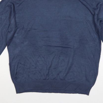 Tenue de Golfzoy Men’s Blue L Roll Neck Knit Pullover Golf Jumper