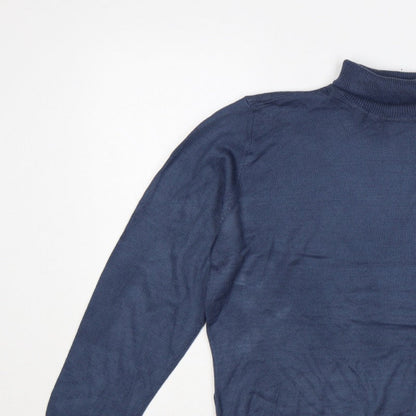 Tenue de Golfzoy Men’s Blue L Roll Neck Knit Pullover Golf Jumper