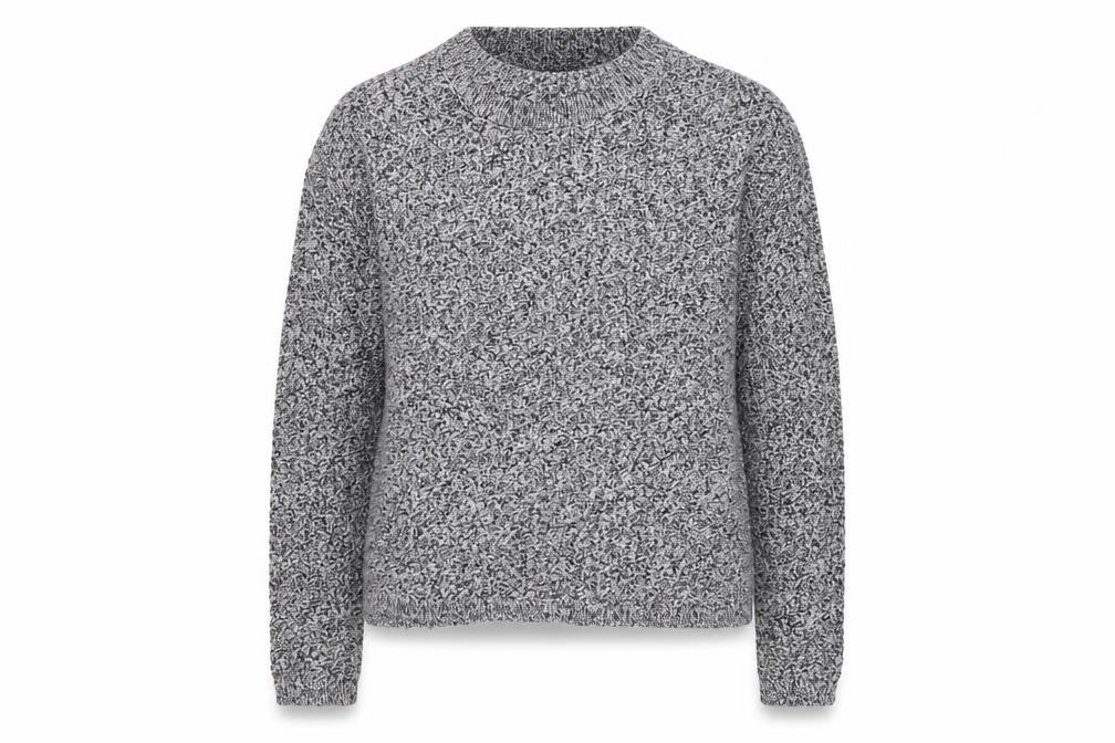Marks & Spencer Women Grey UK 14 Chunky Knit Crew Neck Jumper