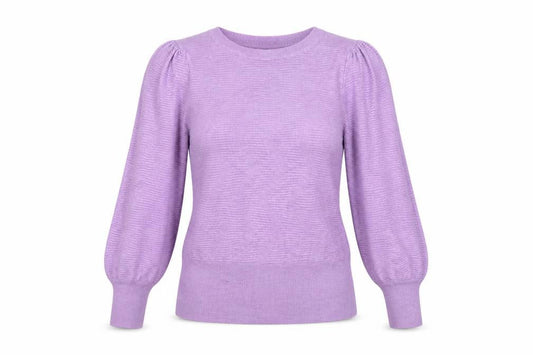 Marks & Spencer Women Purple S Puff Sleeve Crew Neck Knit Jumper