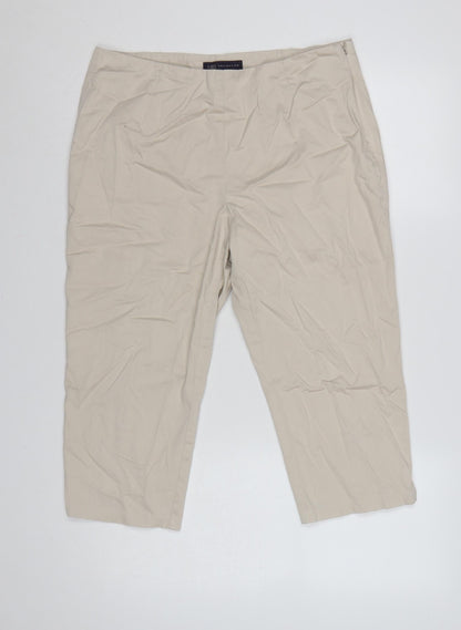Marks & Spencer Women Beige UK 14 Short Straight Trousers