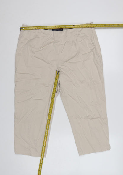 Marks & Spencer Women Beige UK 14 Short Straight Trousers