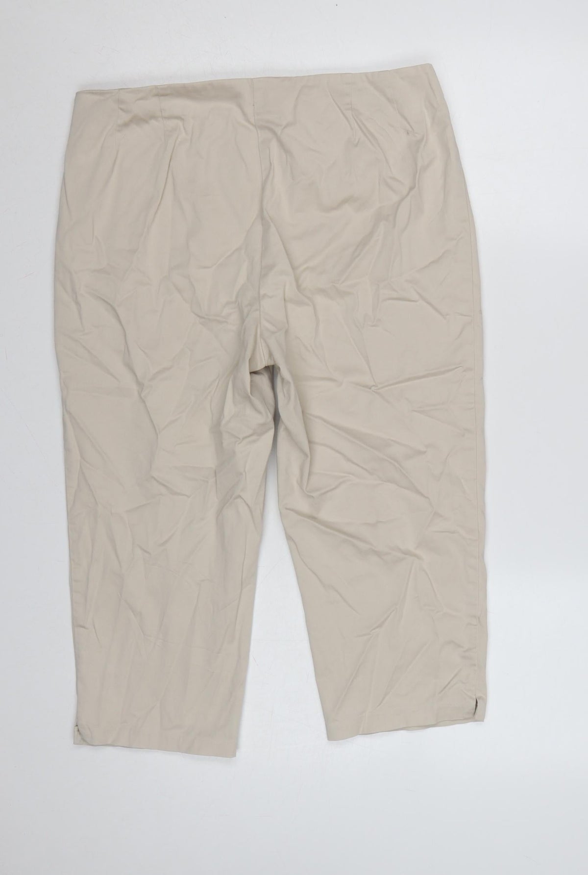 Marks & Spencer Women Beige UK 14 Short Straight Trousers
