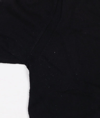 RJR.John Rocha Women Black Size 18 Cashmere Blend Asymmetric Zip Cardigan