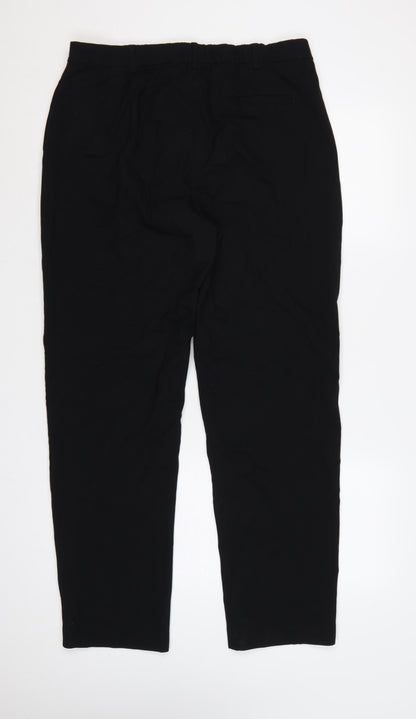 Marks & Spencer Women Black Size 16 Regular Straight Dress Trousers