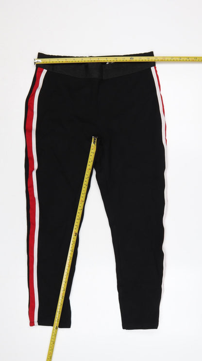 Zara Basic Women Black XL Side Stripe Stretch Leggings