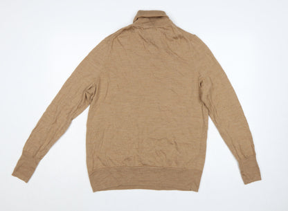 GAP Men’s Beige L Merino Wool Roll Neck Pullover Jumper