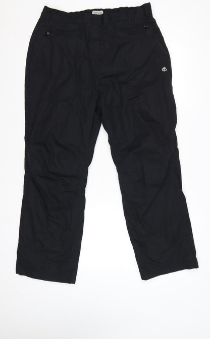 Craghoppers Women’s Black UK 16 Slim Walking Trousers Elastic Waist