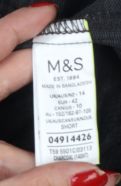 Marks & Spencer Women’s Grey UK 14 Short Straight Dress Trousers