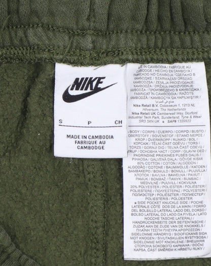 Nike Women Green S Logo Tape Cuffed Jogger Trousers