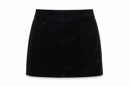 Marks & Spencer Women’s Black UK 14 Velvet Mini Straight Pencil Skirt