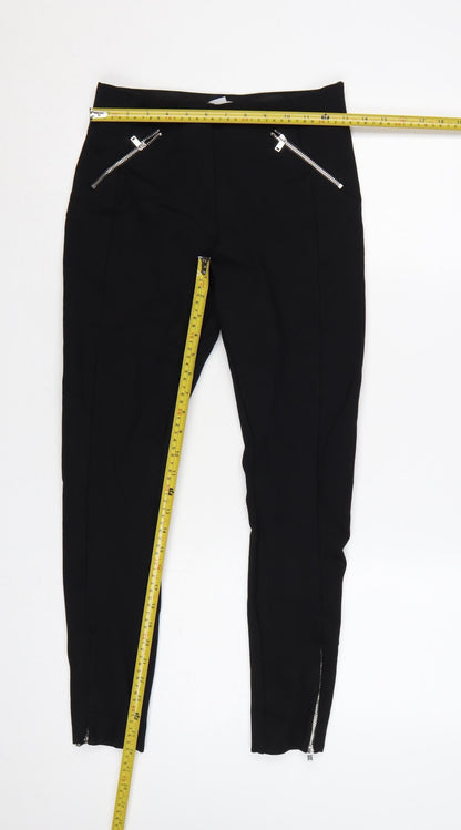 H&M Women’s Black UK 8 High Rise Zip Pocket Stretch Leggings