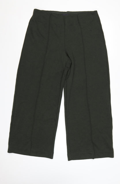 M&S Women’s Green UK 14 High Rise Straight Pull-On Dress Trousers
