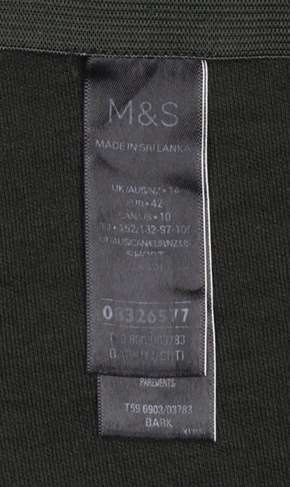 M&S Women’s Green UK 14 High Rise Straight Pull-On Dress Trousers