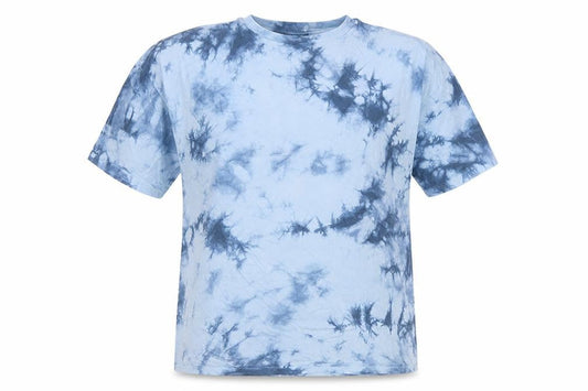 ASOS DESIGN Women Blue UK 10 Basic Tie Dye Cotton T-Shirt
