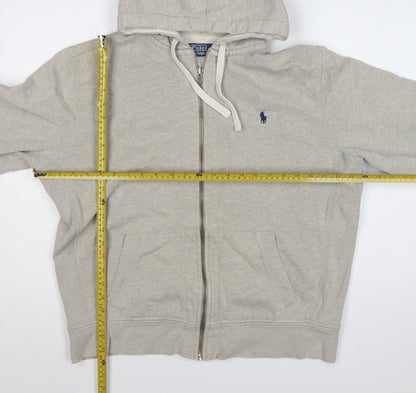 Polo Ralph Lauren Men’s Grey XL Full Zip Hoodie Logo Cotton Blend