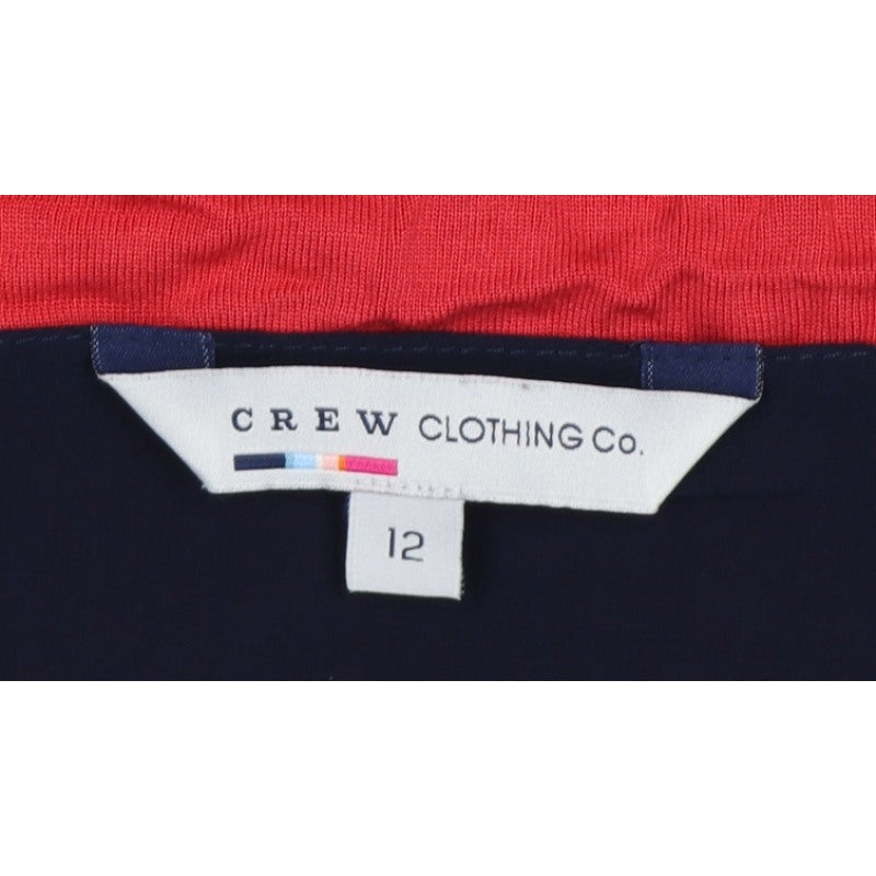 Crew Clothing Co. Women’s Red Navy Colourblock Scoop Neck T-Shirt UK 12