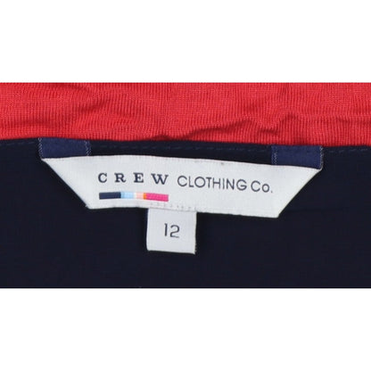 Crew Clothing Co. Women’s Red Navy Colourblock Scoop Neck T-Shirt UK 12