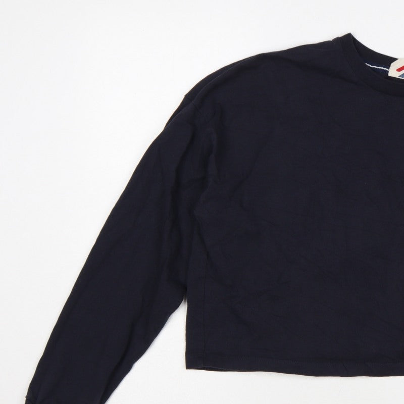 Superdry Women’s Navy UK 14 Cropped Logo Long Sleeve T-Shirt