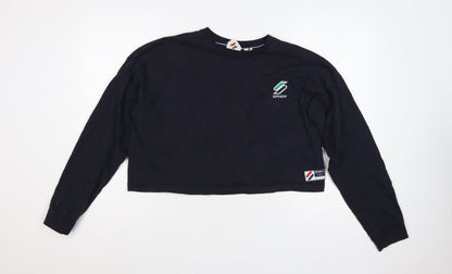 Superdry Women’s Navy UK 14 Cropped Logo Long Sleeve T-Shirt