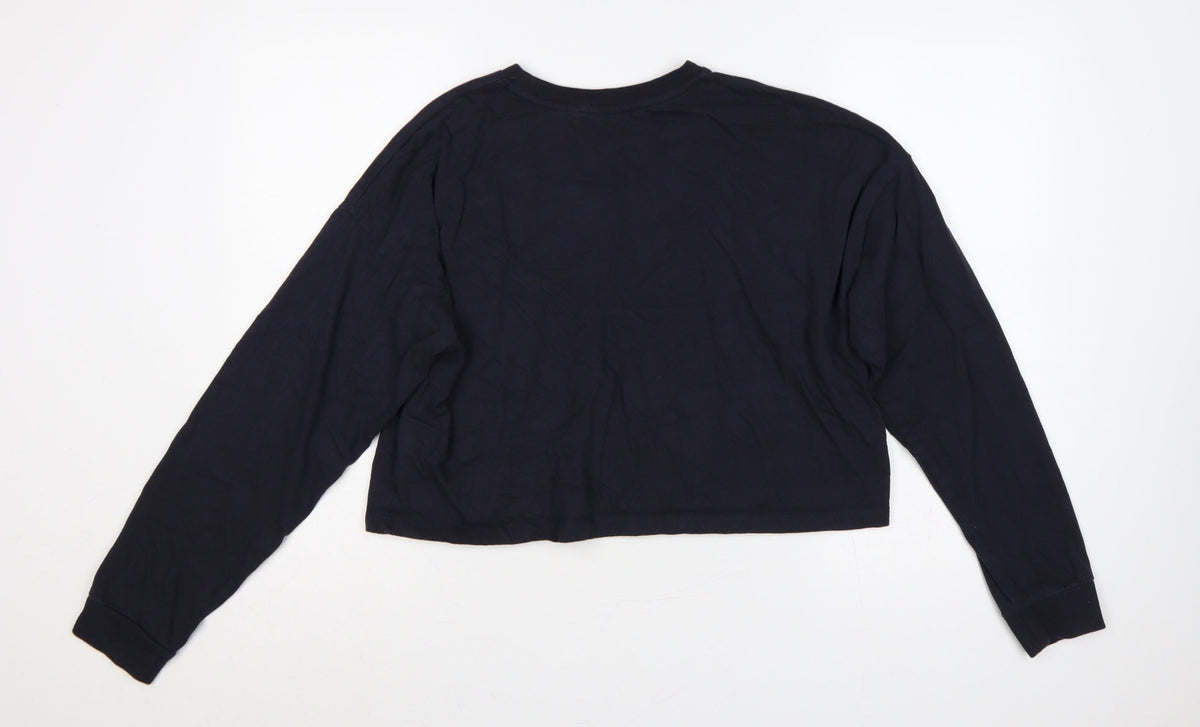 Superdry Women’s Navy UK 14 Cropped Logo Long Sleeve T-Shirt