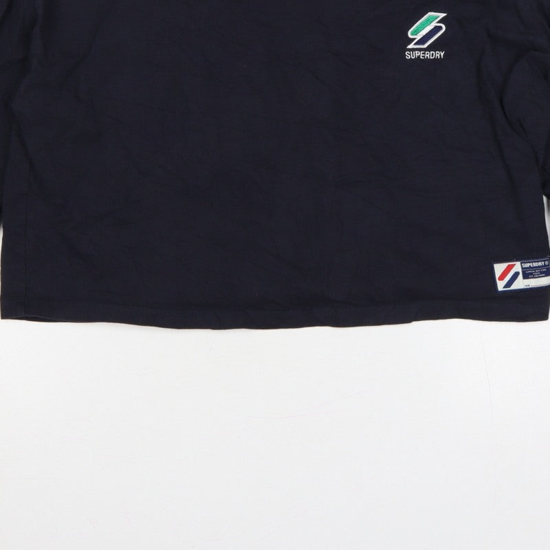 Superdry Women’s Navy UK 14 Cropped Logo Long Sleeve T-Shirt