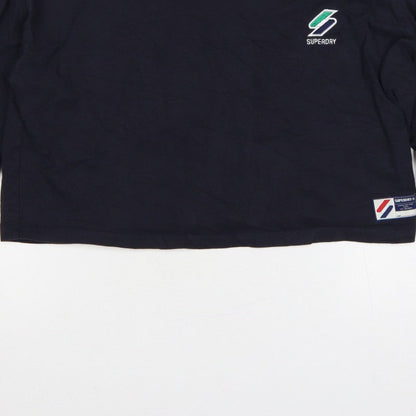Superdry Women’s Navy UK 14 Cropped Logo Long Sleeve T-Shirt