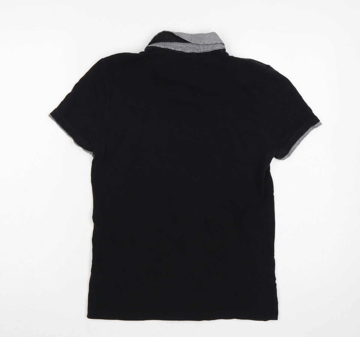 The Spitalfields Shirt Co Mens Black S Cotton Dog Logo Polo
