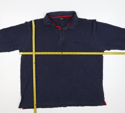 Cotton Traders Men’s Blue L Long Sleeve Polo Shirt Logo