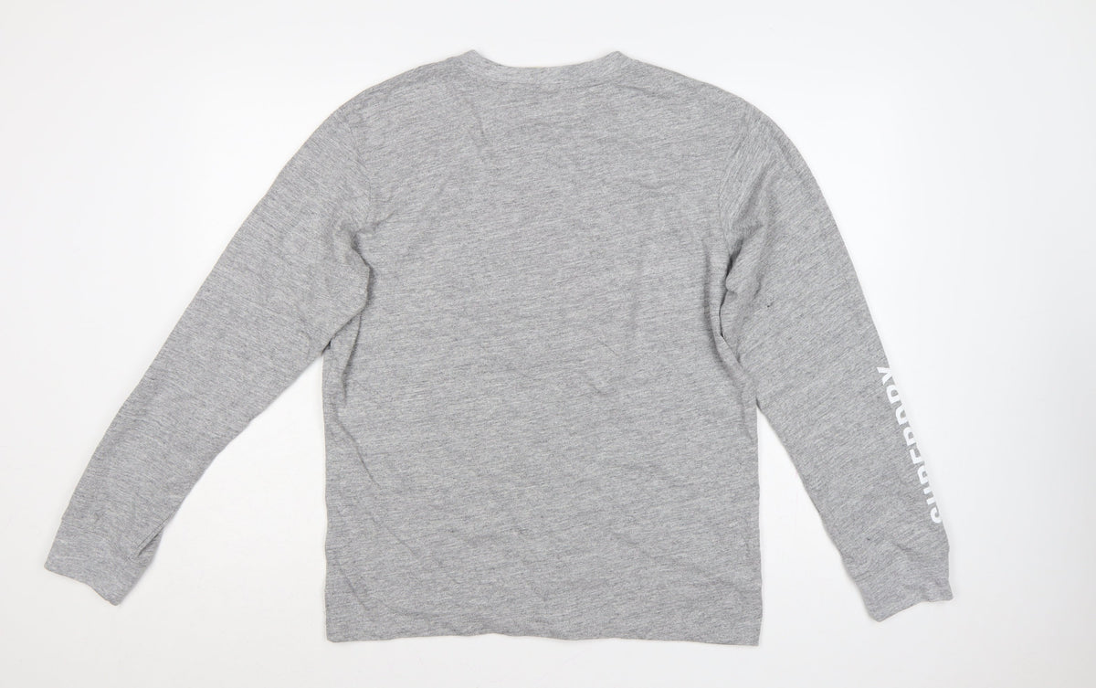 Superdry Men’s Grey S Crew Neck Logo Pullover Sweatshirt